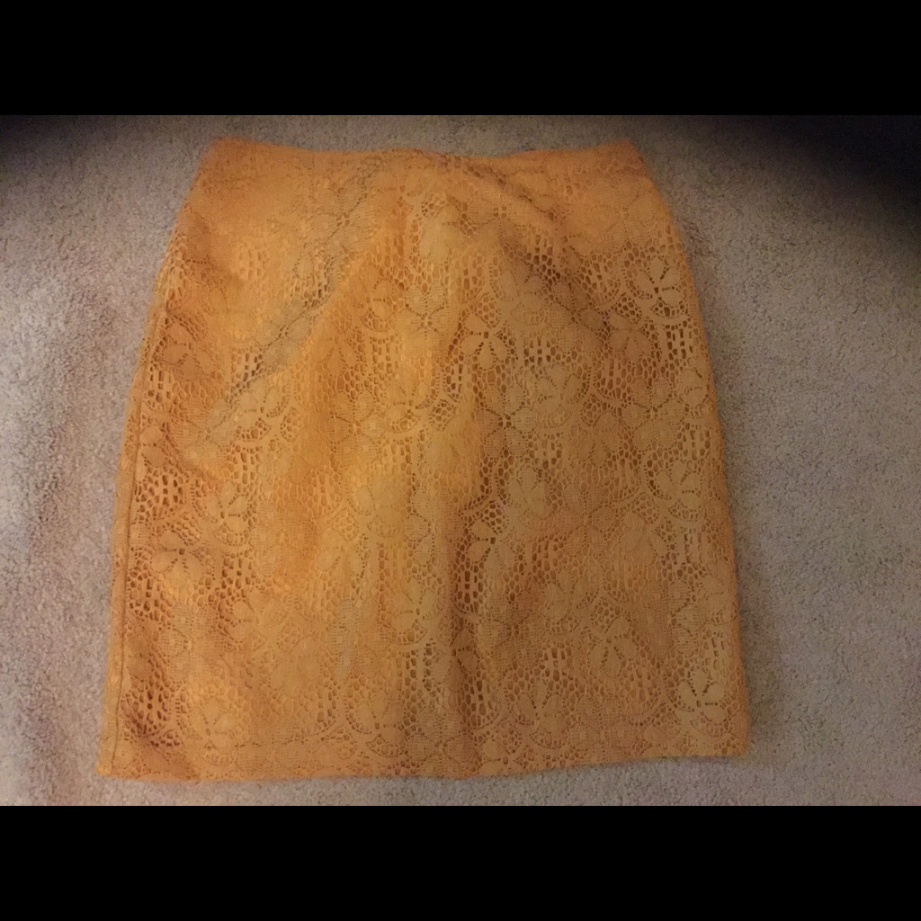 Mustard Lace Marnie West Mini Skirt, Size 9
